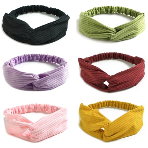 Stirnband Übung Elastisches Haar Bandana Damen Yoga Wandern Stirnbänder Mädchen Verdicken 6 Stück von Watwass