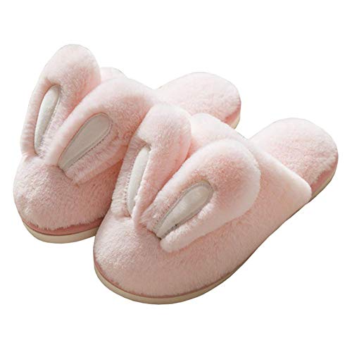 Watwass Hase Pantoffeln Damen Plüsch Flauschige Hausschuhe Mädchen 35-40 Weit Kuschel Slipper Rosa Weich von Watwass