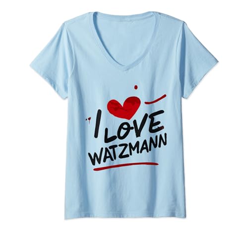 Damen Berg Watzmann Bayern Alpen - Liebe Herz T-Shirt mit V-Ausschnitt Damen Berg Watzmann Bayern Alpen - Liebe Herz T-Shirt mit V-Ausschnitt von Watzmann Königssee Berchtesgaden