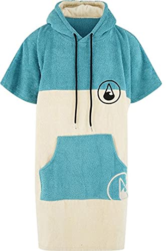 WAVE HAWAII Poncho Lagos Badeponcho 100% Baumwolle für Körpergrößen von 155 - 185 cm Umkleidehilfe für Schwimmen Strand Surfen Badetuch mit Kapuze Duschponcho für Damen Herren Erwachsene von WAVE HAWAII