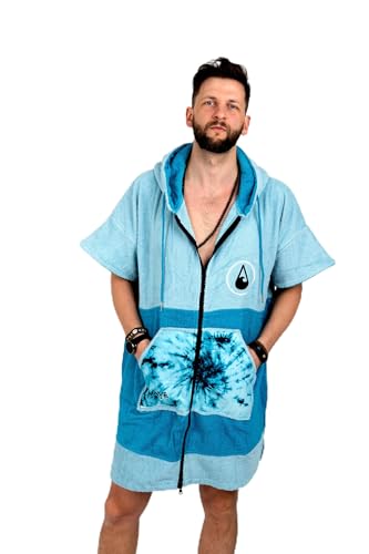 Wave Hawaii Poncho Flyh Surfponcho 100% Baumwolle für Körpergrößen von 155-185 cm Umkleidehilfe für Schwimmen Strand Surfen Badetuch mit Badeponcho Duschponcho für Damen Herren Erwachsene von Wave Hawaii