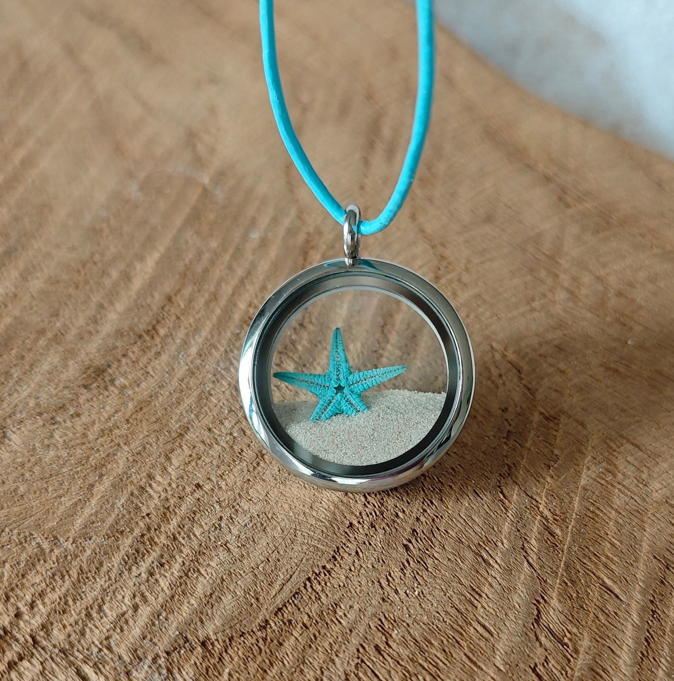 Halskette Ozean Meer Mit Seestern in Sand Kette Meerliebe Geschenk Für Freundin Valentinstag Halskette Ozean Meer Mit Seestern in Sand Kette Meerliebe Geschenk Für Freundin Valentinstag von Wavelry