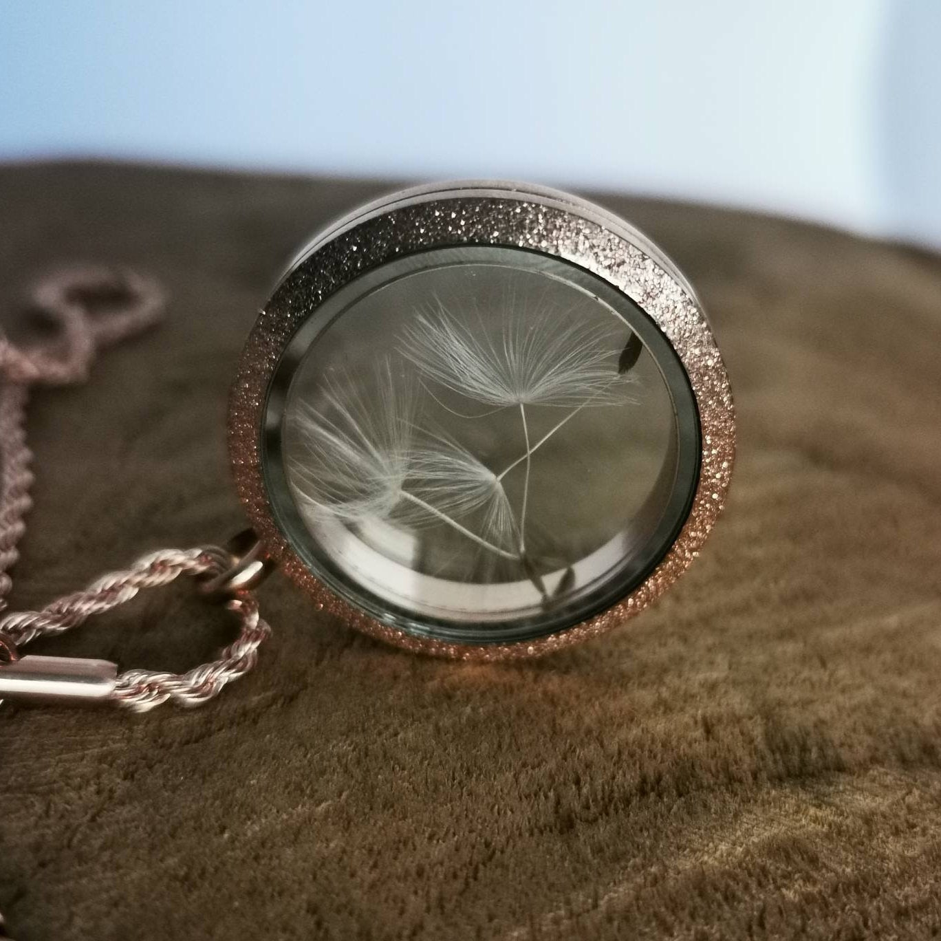 Halskette Pusteblume Glücksbringer Kette Löwenzahn Rosegold Satiniert - Hochwertig, 50cm Länge Halskette Pusteblume Glücksbringer Kette Löwenzahn Rosegold Satiniert - Hochwertig, 50cm Länge von Wavelry