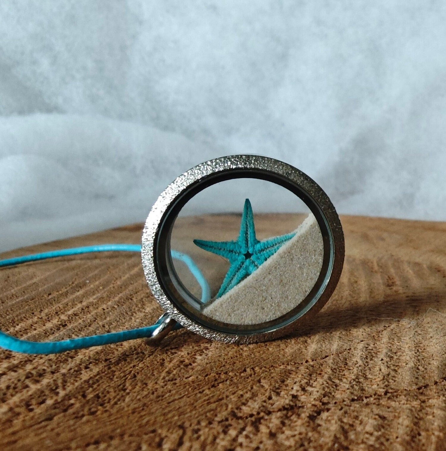 strand Halskette Mit Seestern in Sand - Maritimer Schmuck Floating Charm Anhänger Kette Unikat strand Halskette Mit Seestern in Sand - Maritimer Schmuck Floating Charm Anhänger Kette Unikat von Wavelry