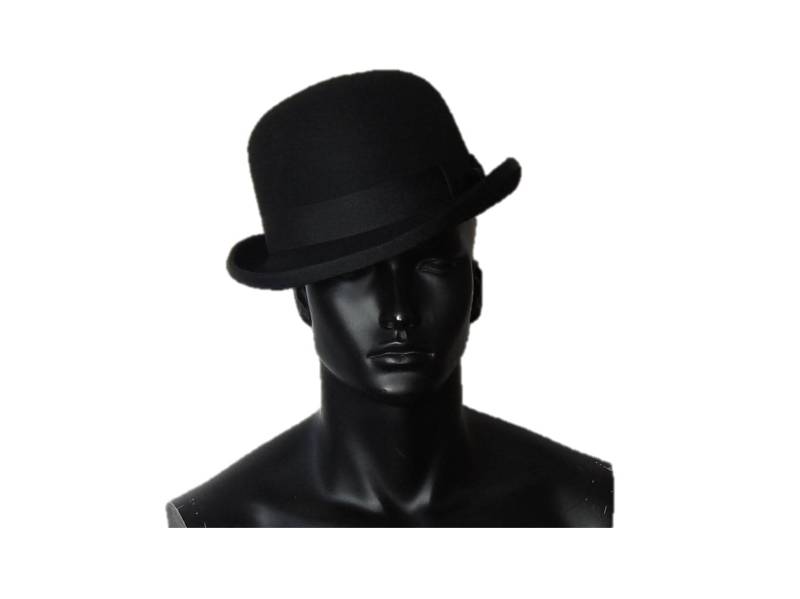 Handgemachte Schwarze Wolle Bowler Hut Vintage Derby Stil von Waverleyg