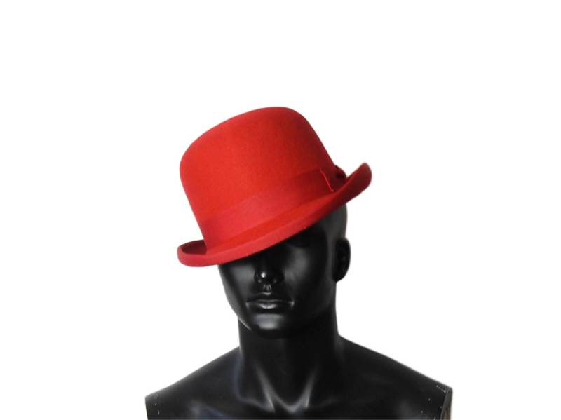 Rot Wollhut Melone Handgemachte Derby Hat von Waverleyg