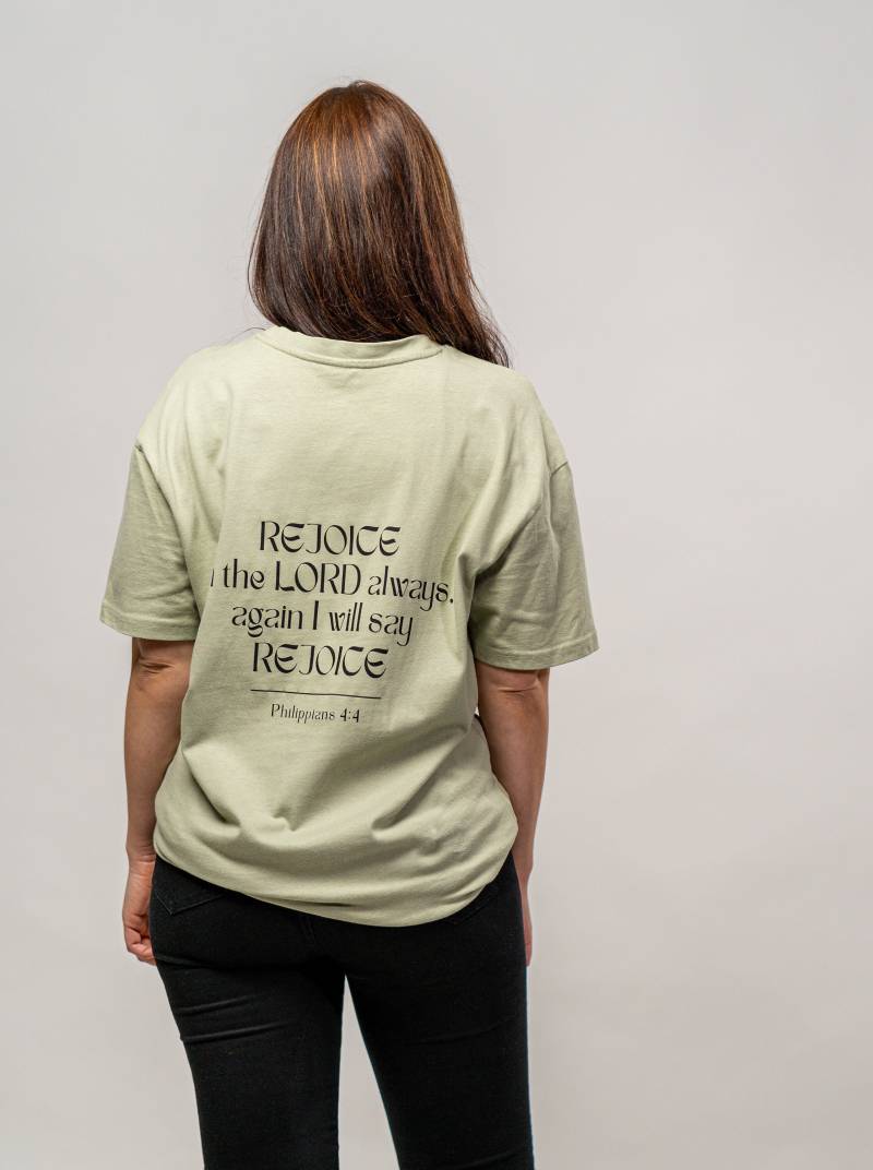 Rejoice Christliches T-Shirt Extreme Oversize Bigprint von WavesofBethany