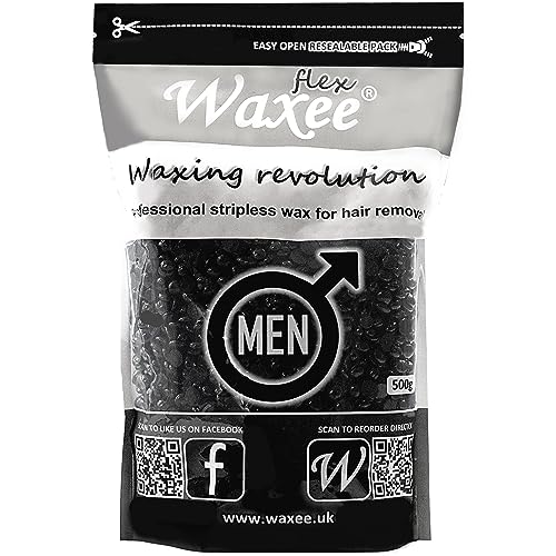 Starkfilm Hartwachs für Männer, Perlen, streifenlos, männliche hartnäckige Haarentfernung Hot (nur 500 g Filmwachs) von Waxee