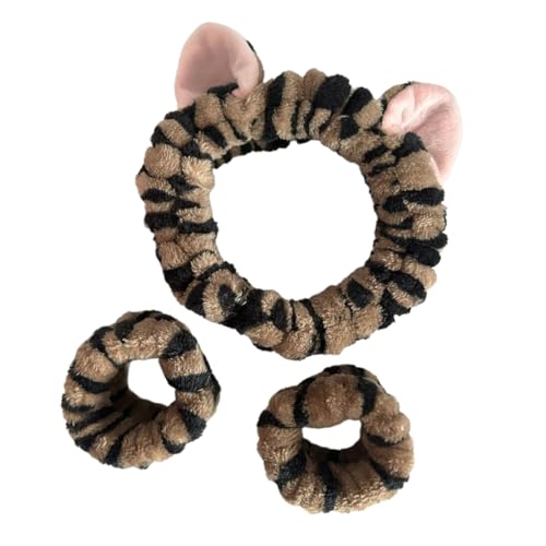 3 Stücke Plüsch Stirnband Set Zum Gesichtswaschen Mit Kätzchenohren Absorbierende Armbänder Waschen Des Haarhalters Waschen von Wayfadacc
