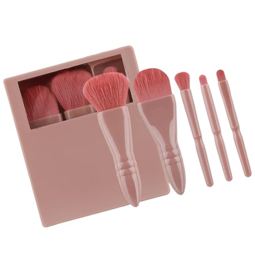 5-teiliges Reise-Pinsel-Set, Make-up-Pinsel-Set mit Aufbewahrungskoffer, Kosmetikpinsel-Set, Vollgesichts-Make-up-Pinsel für Lidschatten von Wayfadacc