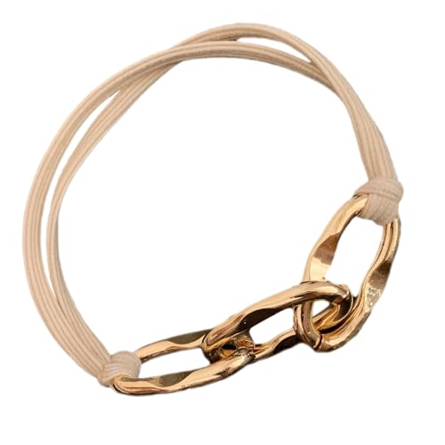 Elastische Haarbänder Mit Metal Kette Modische Haarzubehör Stylische Pferdeschwanzhalter Für Freizeit Und Prom Look Ketten Design Haarbänder von Wayfadacc