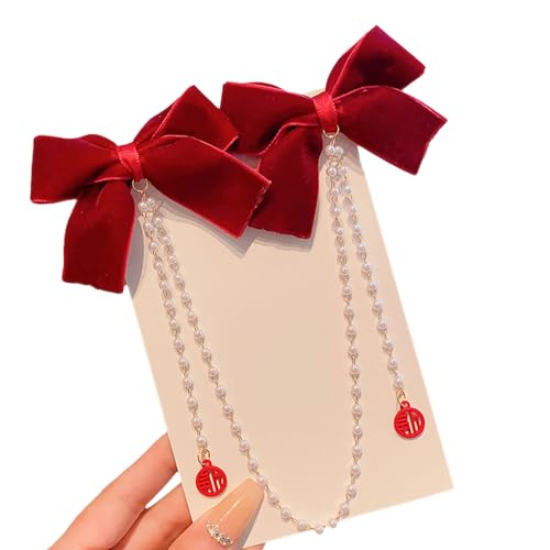 Elegante Doppel Bowknot Haarclip Für Kinder Mit Quasten Perlen Designs Perfekt Für Kleine Mädchen Täglich Kleidung Und Event Girl Birthday Party Haare Clip von Wayfadacc