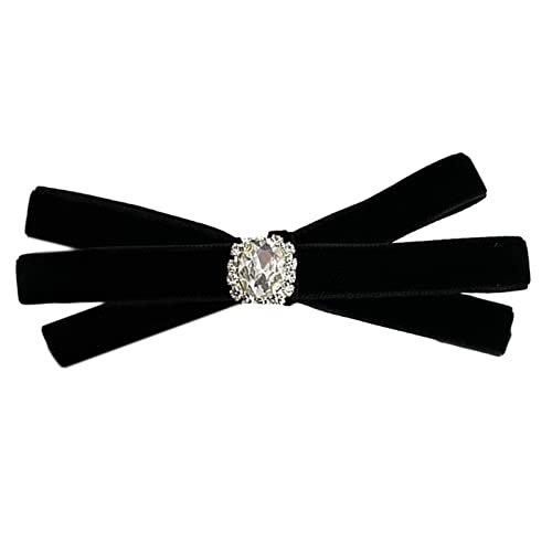 Glänzende Kopfbedeckung Haarschlüsse Für Frauen Ribbon Haarclip Schwarze Schwarze Kopfbedeckung Mit Bogenkristall Party Requisiten Haarklammern Für Kleine Mädchen von Wayfadacc