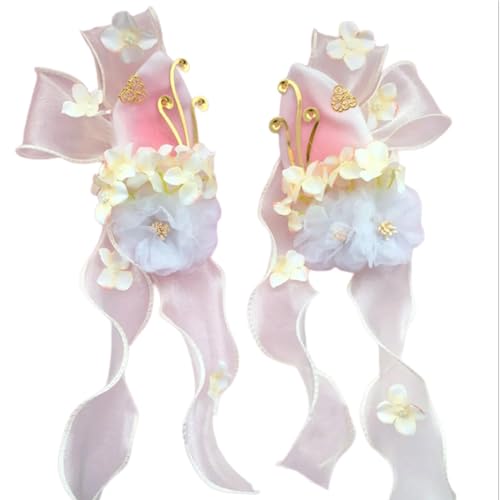 Haarspange mit Blumenmotiv, elegant, für Hochzeit, chinesisches Kostüm, Entenschnabel-Clip, SideBang, rutschfeste Haarspangen, Haardekorationen von Wayfadacc