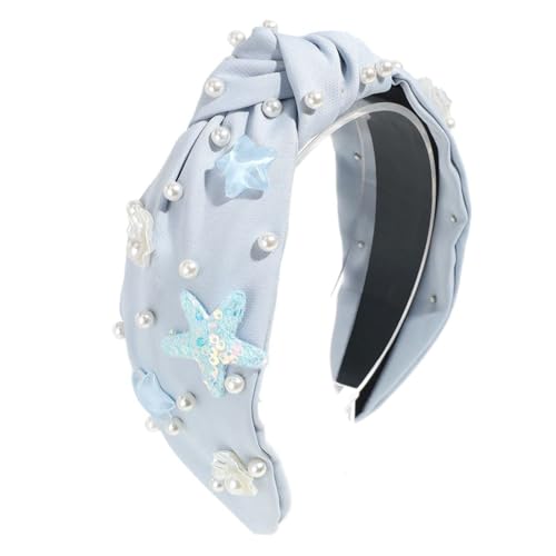 Holiday Sea Beach Shell Faux Pearls Knoten Haarband Breites Stirnbänder Mädchen Haarstück Mode Haarzubehör Für Frauen Mode Haarband Für Mädchen von Wayfadacc