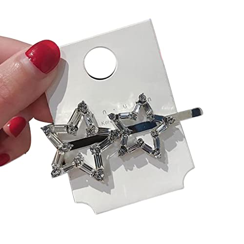 Modische Haarspangen aus Legierung und Kristallen, Bühnenauftritte, Stern-Haarspangen für Romantik-Anlässe von Wayfadacc