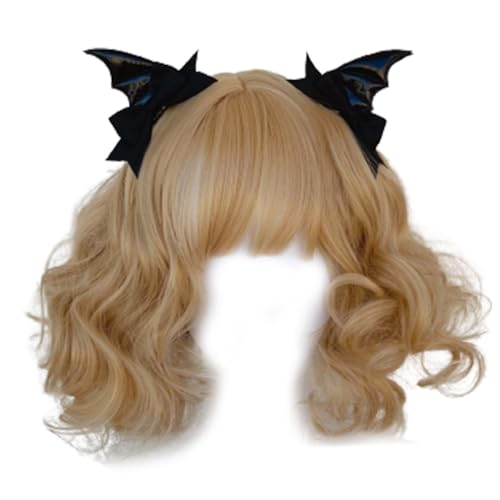 Punk Kopfschmuck Schleife Halloween Haarspange Punk Haarspange mit Teufelsflügel Cool Girl Fledermaus Flügel Form Gothic Haarspangen von Wayfadacc