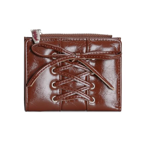 Schöne Schleifen-Geldbörse, Münzbörse, PU-Leder, Kleingeldbörse, einfache Geldbörse, kurzer Kartenhalter für Reisen, koreanische Stile, Bifold Bows, Münztasche, PU-Leder Wechselkartenhalter, braun Schöne Schleifen-Geldbörse, Münzbörse, PU-Leder, Kleingeldbörse, einfache Geldbörse, kurzer Kartenhalter für Reisen, koreanische Stile, Bifold Bows, Münztasche, PU-Leder Wechselkartenhalter, braun von Wayfadacc