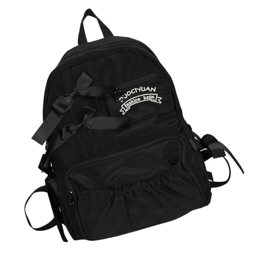 Trendy Preppy Styles Süßer Bowknot Rucksack Für Teenager Mädchen Nylon School Book Tasche Plisel Reißverschluss Großer Rucksack Casual Daypack von Wayfadacc