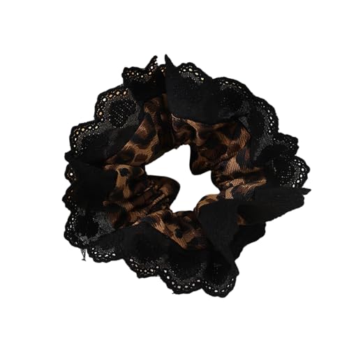 Vintage Hair Scunchy Women Bun Hairstücke Scunchies Weibliche Kopfschmuck Teenager Mädchen Styling Tool Leopardendruck Haarkrawatte von Wayfadacc