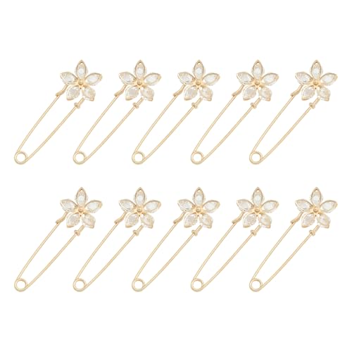 Wayfadacc 10 Stück Blumenform Kleidung Pin Hosen Taille Straffer Clip Schal Clip Cardigan Kragen Safe Pin für Frauen von Wayfadacc