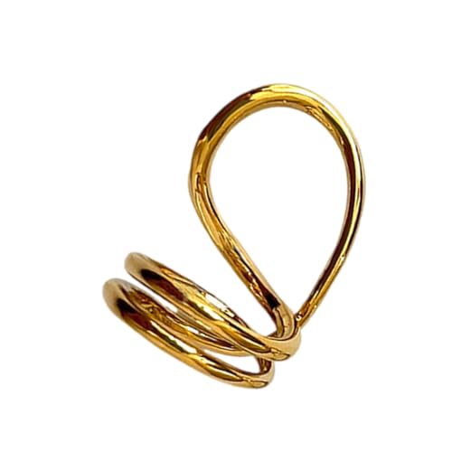 Wayfadacc Abstrakte hohle Ringe Statement-Ringe mit doppelter Linienstruktur, Metallstruktur für einzigartige Stile und modische Artikel von Wayfadacc