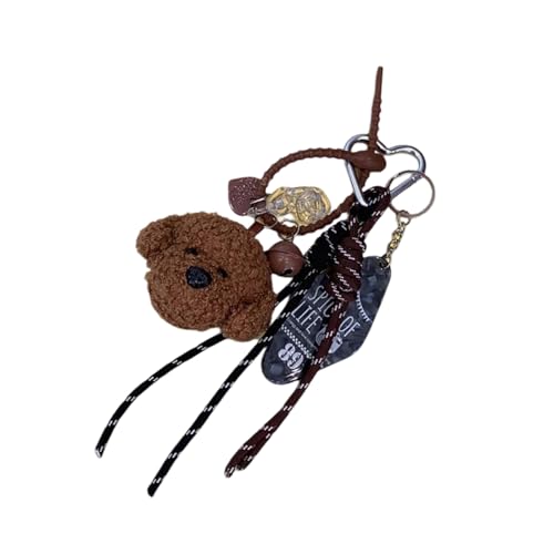 Wayfadacc Fun Bear Dog Schlüsselbund Plüschspielzeug Für Geldbörsen Und Rucksackweiche Stoffbeutel Anhänger Polyester Polyester von Wayfadacc