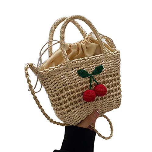 Wayfadacc Gewebte Strandtasche für Damen, Stroh-Eimer, Handtasche, Schultertasche, modische Umhängetasche, Handy für Mädchen, schwarze Strohtasche, C, One Size Wayfadacc Gewebte Strandtasche für Damen, Stroh-Eimer, Handtasche, Schultertasche, modische Umhängetasche, Handy für Mädchen, schwarze Strohtasche, C, One Size von Wayfadacc