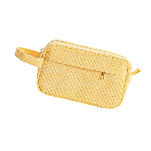 Wayfadacc Koreanische Stile Federmäppchen Cord Federmäppchen Große Kapazität Stifteetui Stiftebeutel Ästhetische Stifttasche Bleistift Organizer, gelb, 23*13*8CM von Wayfadacc