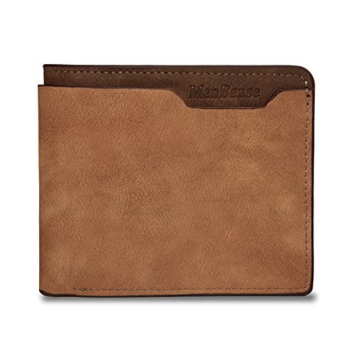 Wayfadacc Mattiertes Kreditkartenetui mit mehreren Fächern, Retro-Clutch, Diebstahlschutz, Leder, hellbraun von Wayfadacc