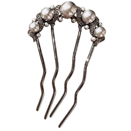 Wayfadacc Moderne Haarspange mit Perlenverzierung, multifunktionale U-förmige Haarnadel für Freizeit- oder Hanbiuk-Styling von Wayfadacc