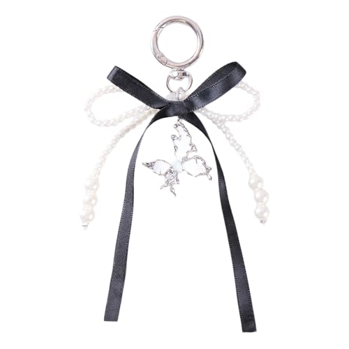 Wayfadacc Pearls Bows Schlüsselbeutel Charme Car Keyrings Charm Accessoires Für Geldbeutel Rucksack Dekorationen Valentinstag Geschenke Ästhetische Reize Für Handtaschen von Wayfadacc