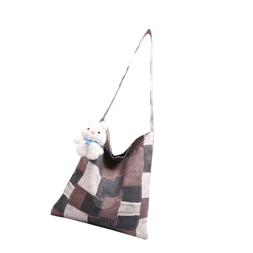 Wayfadacc Retro Canvas Kariert Patchwork Schultertasche Große Kapazität Arbeit Casual Multifunktions Unterarm Handtasche Geldbörse für Frauen, braun, 36*32*2CM Wayfadacc Retro Canvas Kariert Patchwork Schultertasche Große Kapazität Arbeit Casual Multifunktions Unterarm Handtasche Geldbörse für Frauen, braun, 36*32*2CM von Wayfadacc