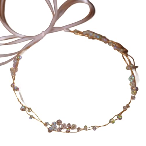 Wayfadacc Sprudelkristallhaarband Mit Nicht Übergläubigem Design Perlen Verschönerte Haarschmuck Für Tägliche Verschleiß Und Besondere Anlässe Brauthaarschmuck von Wayfadacc