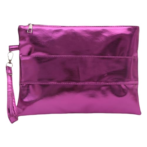 Wayfadacc Trendy Hüllkurvenklammertasche Raffinierte Metallic PU Leder Handheld Armband Geldbeutel Für Mode Forward Fode Mode Wristlet Clutch Tasche von Wayfadacc
