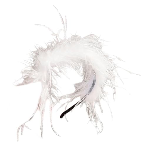 Weiß Gefiedertes Haarband Leichtes Tragbares Modeaccessoire Für Weihnachtspartys Und Hochzeiten Mode Weißes Haar Reif von Wayfadacc