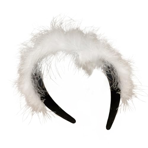 Weiß Gefiedertes Haarband Leichtes Tragbares Modeaccessoire Für Weihnachtspartys Und Hochzeiten Mode Weißes Haar Reif von Wayfadacc