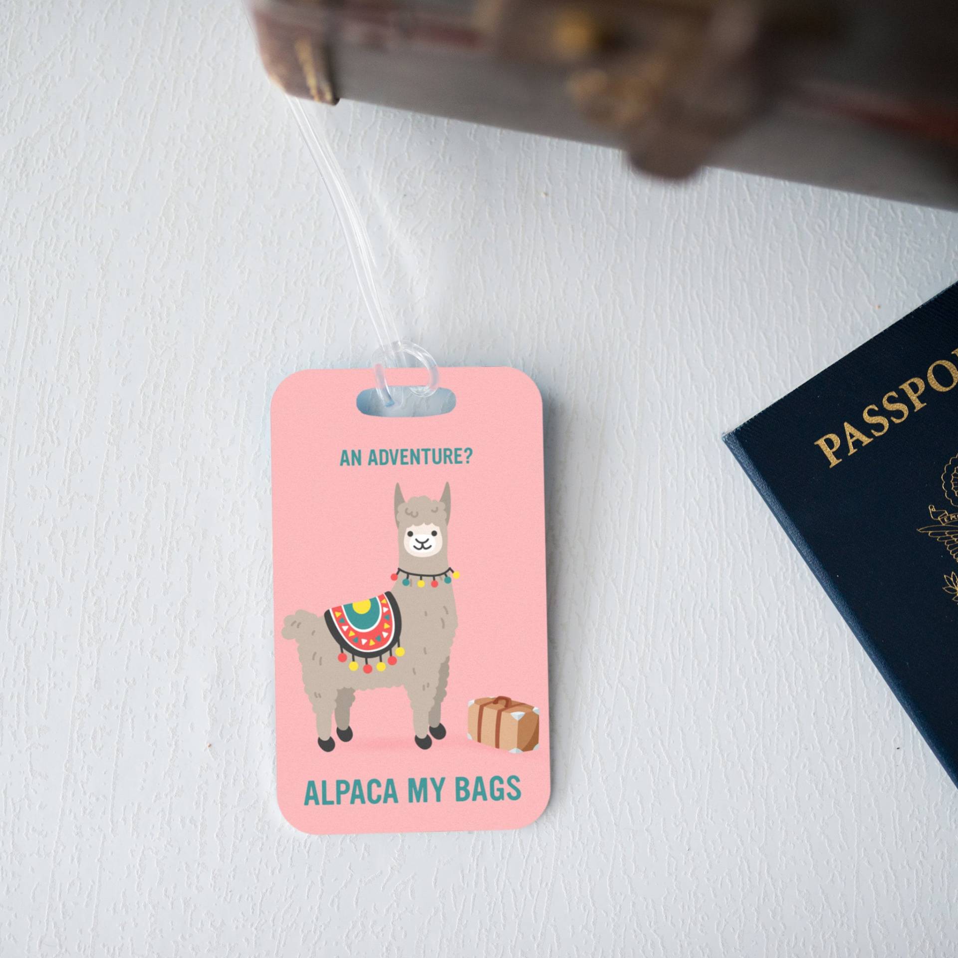 Rosa Alpaka-Metall Und Personalisierter Gepäckanhänger Rosa Alpaka-Metall Und Personalisierter Gepäckanhänger von WayfaringPrints