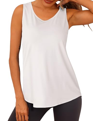 Wayleb Damen Fitness Sport Top Sommer Workout Locker Ärmellos Yoga Shirt Pilates Mesh Unterhemden Gym Oberteil S-3XL von Wayleb