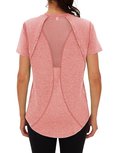 Wayleb Sportshirt Damen Kurzarm, Rundhals Sport T-Shirt Leicht Atmungsaktiv Funktionsshirt Laufshirt Trainingsshirt Back Mesh Locker Lang Fitness-T-Shirt Sportoberteile, Orange XXL Wayleb Sportshirt Damen Kurzarm, Rundhals Sport T-Shirt Leicht Atmungsaktiv Funktionsshirt Laufshirt Trainingsshirt Back Mesh Locker Lang Fitness-T-Shirt Sportoberteile, Orange XXL von Wayleb