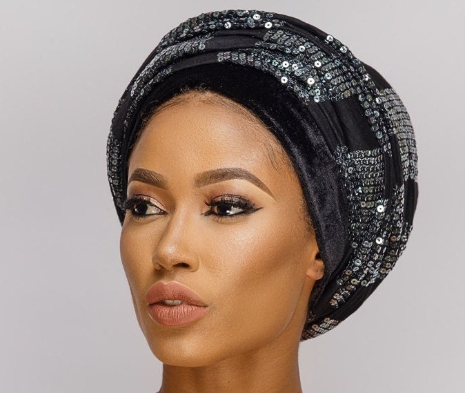 Neue Pailletten Samt Turban, Verdoppelt Hand Hijab, Kopftuch, One Size Fits All von WaymakerDesigns