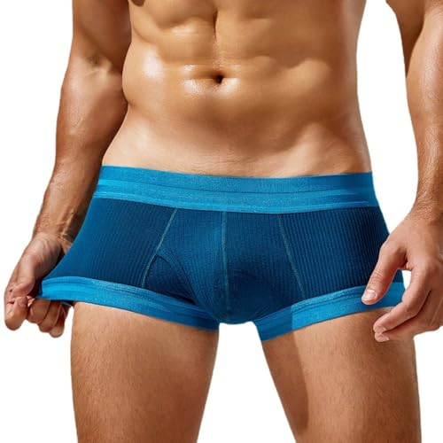 Wayonge Herren Boxershorts Unterhosen Männer Atmungsaktivität Mittlere Taille Komfortable Unterwäsche (Aurora Blue,XXL) von Wayonge