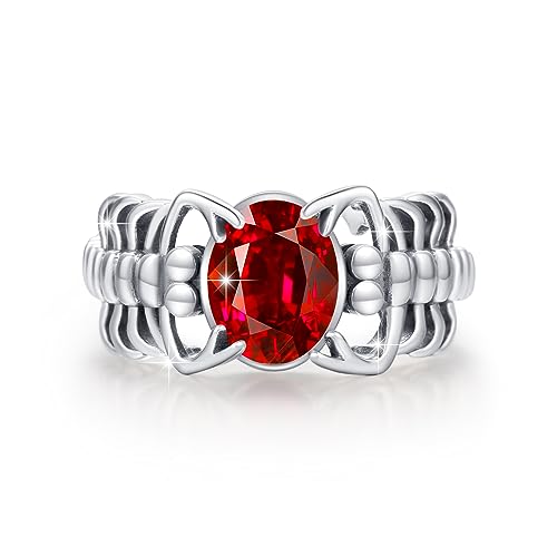 Waysles Skorpion Ring 925 Sterlingsilber Verstellbarer Skorpion Offener Ring mit Rot Zirkonia Halloween Gotik Scorpio Schmuck für Damen Männer Herren 8# von Waysles