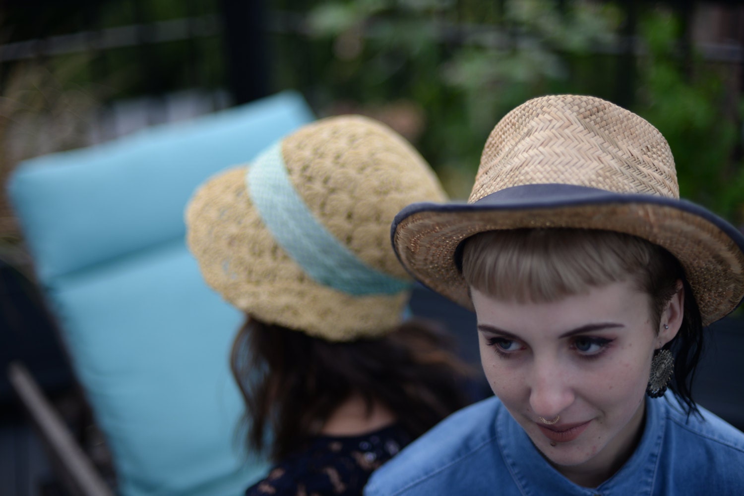 Karierte Stroh Fedora Karierte Stroh Fedora von WaywardMillinerShop