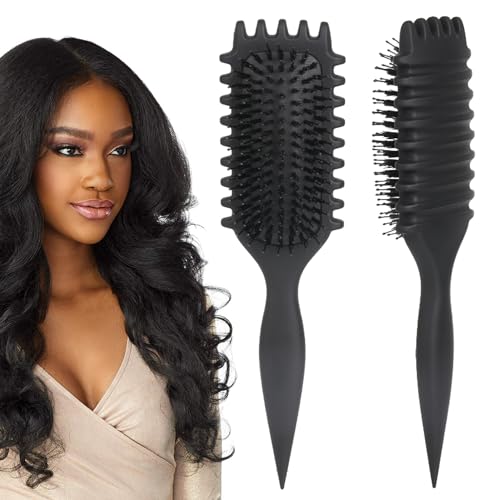Lockenbürste, 2024Curl Defining Brush, Curl Defining Brush, zum Kämmen und Formen von Männern und Frauen (Black) von Wbeng