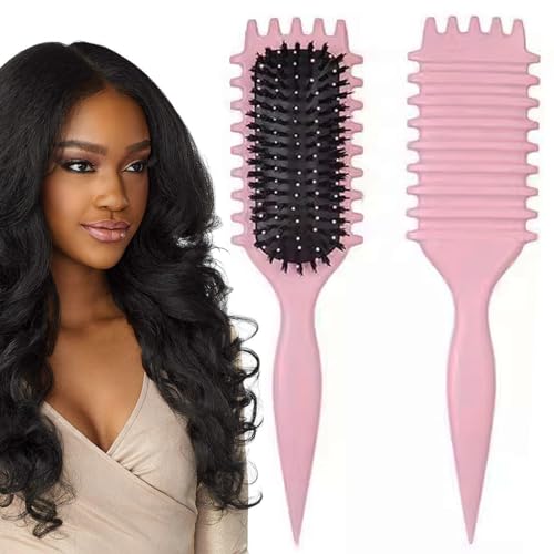 Lockenbürste, 2024Curl Defining Brush, Curl Defining Brush, zum Kämmen und Formen von Männern und Frauen (Pink) von Wbeng