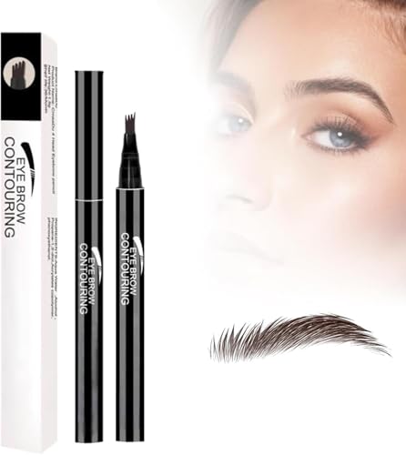 4-Kopf Split Wasserdichter Augenbrauenstift, Microblading Augenbrauenstift, Augenbrauenstifte, Microblading Augenbrauenstift, 3D Creates Natural Looking Brows Eye Eyebrow Makeup Eyebrow Pen (Braun) von Wbietu