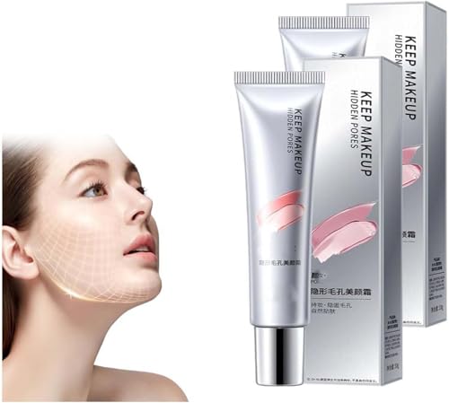 Swarous Moisturizing Invisible Pore Beauty Cream, Invisible Pore Face Concealer, Multifunctional Smooth Hydrating Makeup Cream, Pore Invisible Lotion, Natural Glow Glass Skin (2 Pcs) von Wbietu