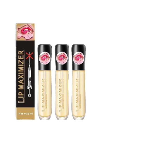 Vitamin E Lip Plumping Serum, Lip Plumper Lip Gloss, Lip Plumping Serum Instant Lip Filler, Lip Maximizer Hyaluronic Lip Plumper, Eliminate Dryness Wrinkles Enhances Plump Gloss (3 Pcs) von Wbietu