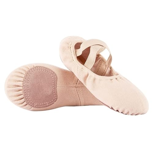 Tanzschuhe, Ballettschuhe Elastische Stoff Latin Tanztraining Erwachsene Frauen Mädchen Wildleder Schuhe Weiche Sohle Ballett Kinder Tanzschuhe Tanzen Hausschuhe für Mädchen Kleinkind Frauen., Flesh von WchsTUmpxN